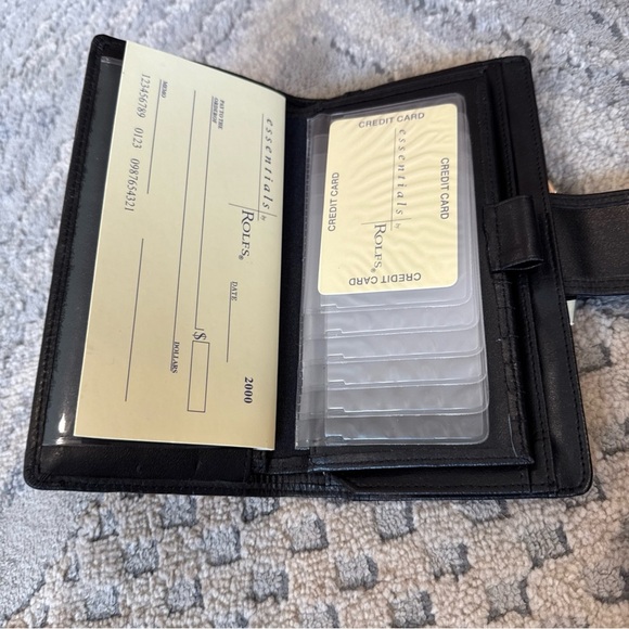 Rolfs black leather wallet Checkbook Holder Kisslock Large - Picture 5 of 7